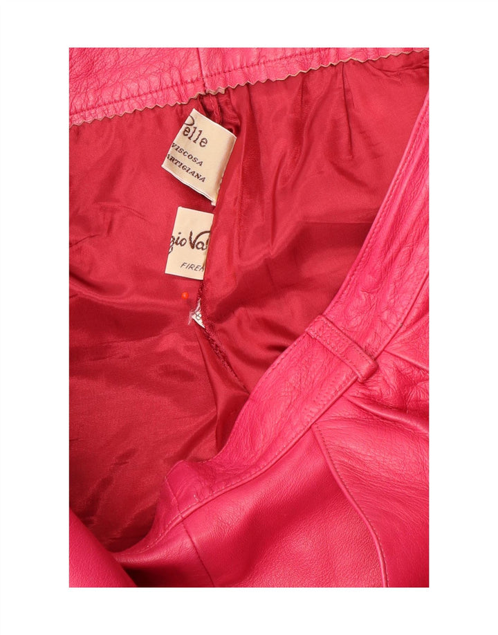 Gonna in pelle vintage da donna W30 in pelle rosa media
