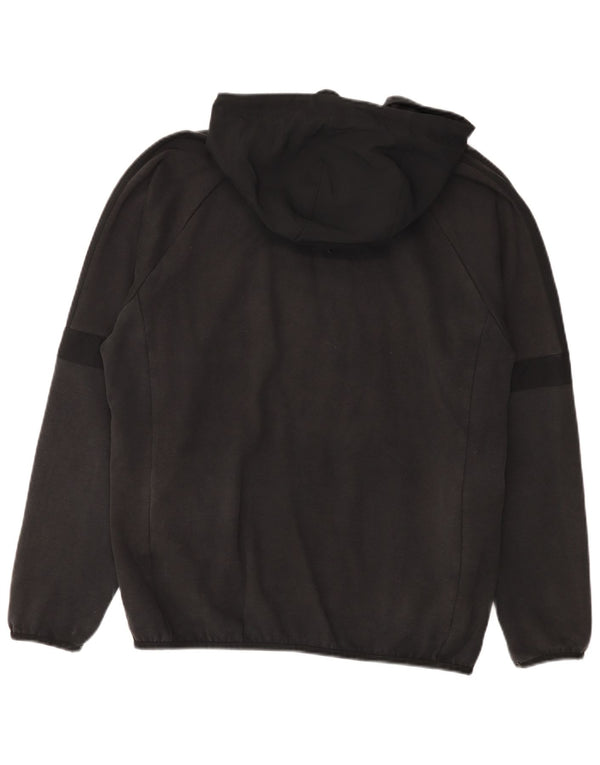 Maglione con cappuccio e zip Adidas da uomo grande in cotone nero