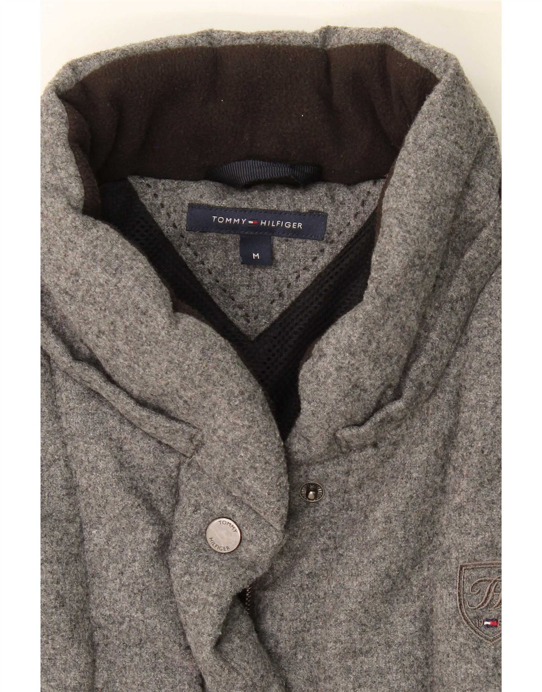 Gilet imbottito da donna Tommy Hilfiger UK 14 grigio medio in lana