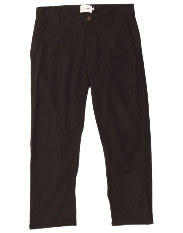 Pantaloni Cropped Uomo Farah W30 L24 Cotone Nero