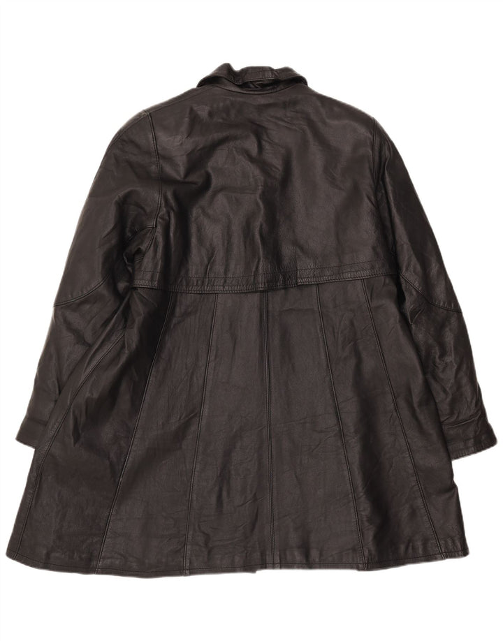Cappotto in pelle da donna VINTAGE UK 18 XL Nero
