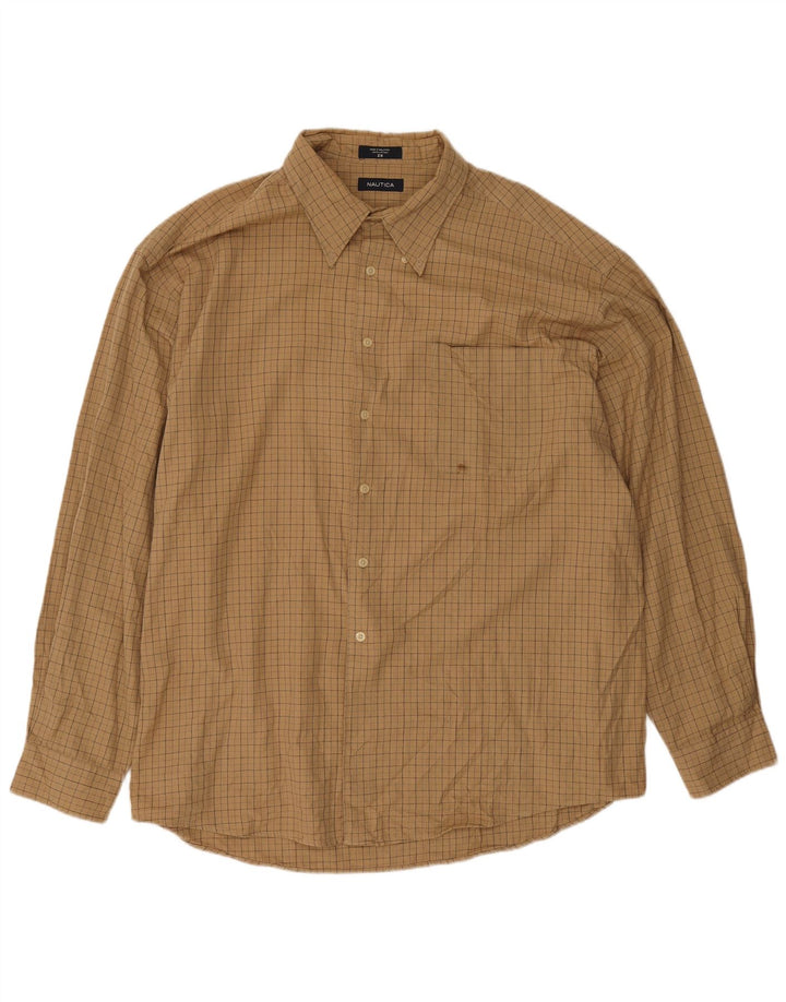 Camicia in flanella da uomo Nautica 2XL Cotone a quadri beige