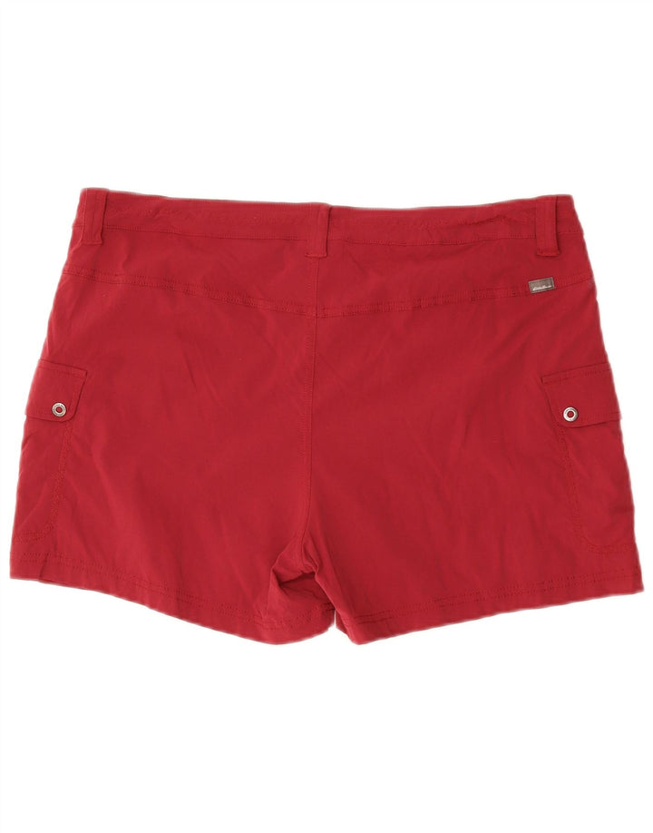 Pantaloncini cargo da donna EDDIE BAUER US 16 2XL W38 Nylon bordeaux