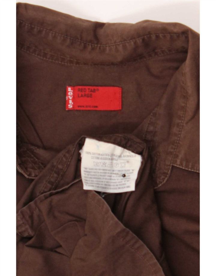 Levi's Camicia da uomo grande in cotone marrone