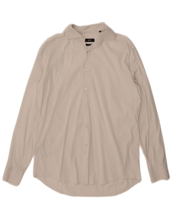 Camicia slim fit da uomo Hugo Boss taglia 43 17 XL cotone bianco