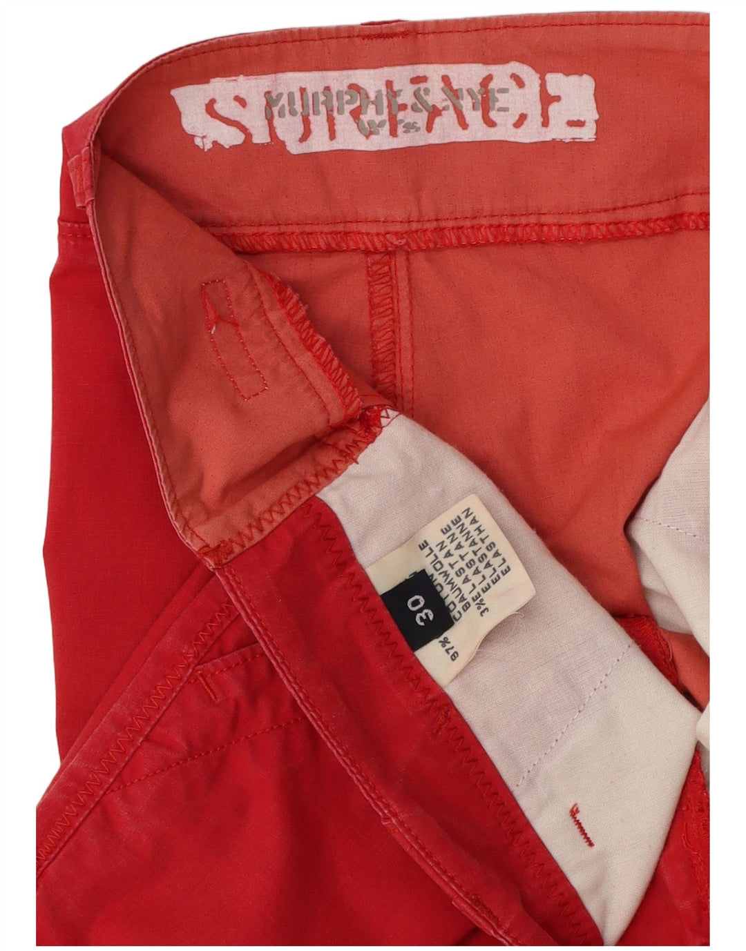 Pantaloni chino slim da donna MURPHY & NYE W30 L29 cotone rosso