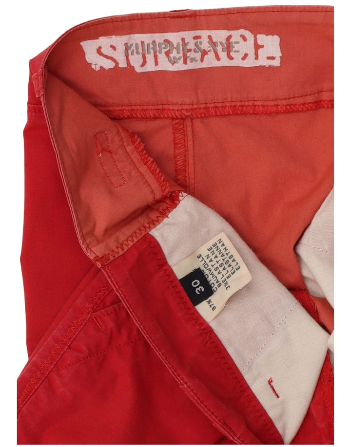 Pantaloni chino slim da donna MURPHY & NYE W30 L29 cotone rosso