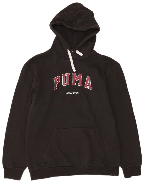 Felpa con cappuccio grafica da uomo Puma, cotone nero medio