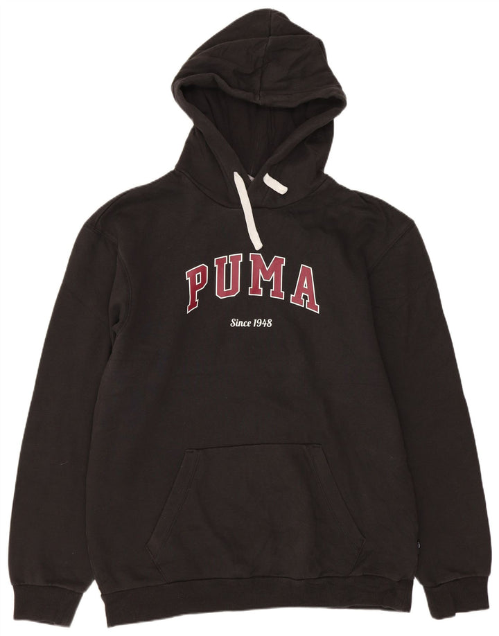 Felpa con cappuccio grafica da uomo Puma, cotone nero medio
