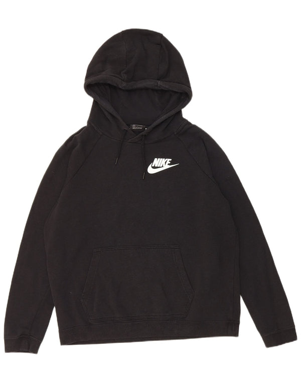 Maglia con cappuccio da donna Nike UK 16 grande cotone nero