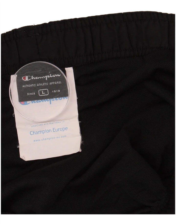 CHAMPION Pantaloncini da bagno da uomo Grandi in poliestere color block nero