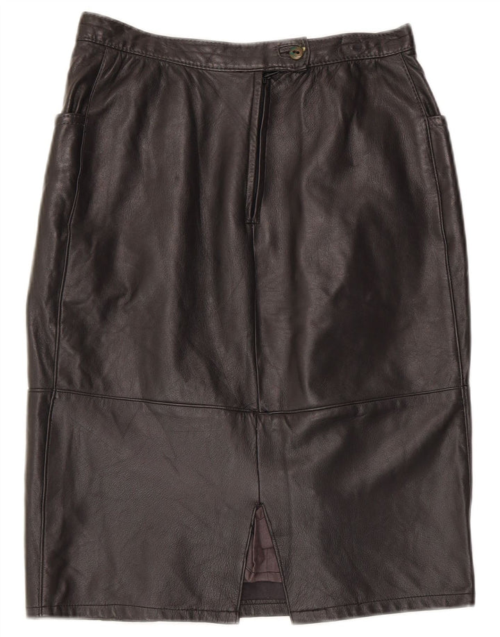 Gonna in pelle vintage da donna W26 piccola in pelle nera