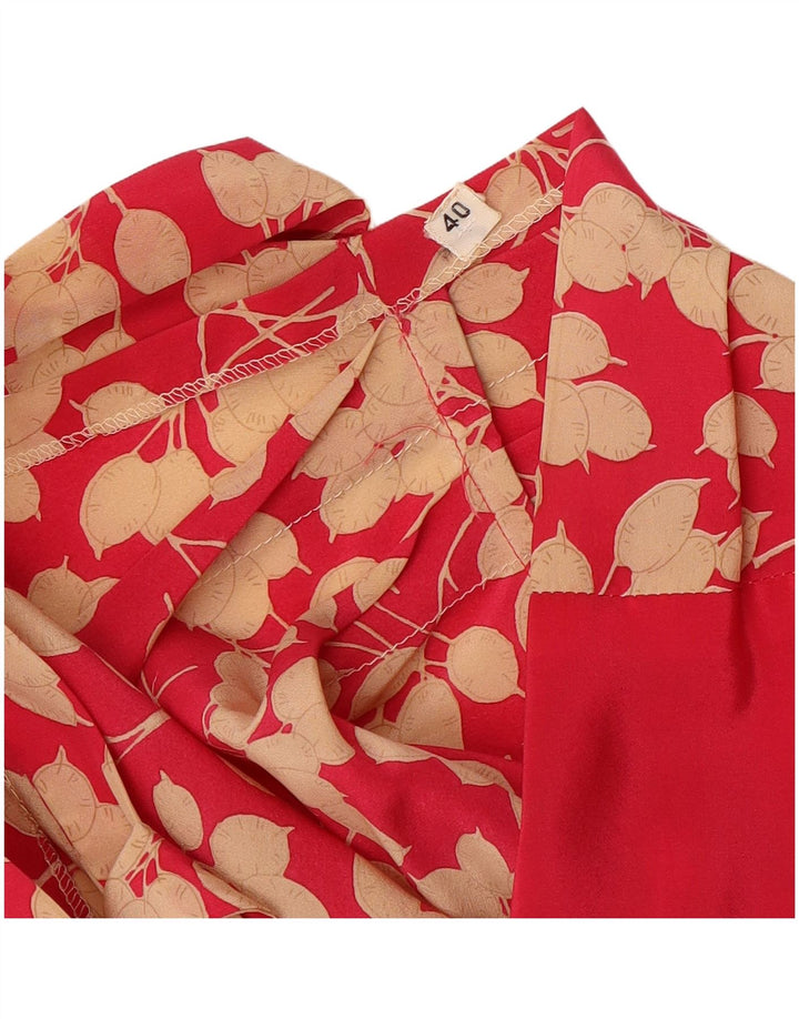 Abito tubino da donna VINTAGE con allacciatura frontale EU 40 Medio Rosso floreale