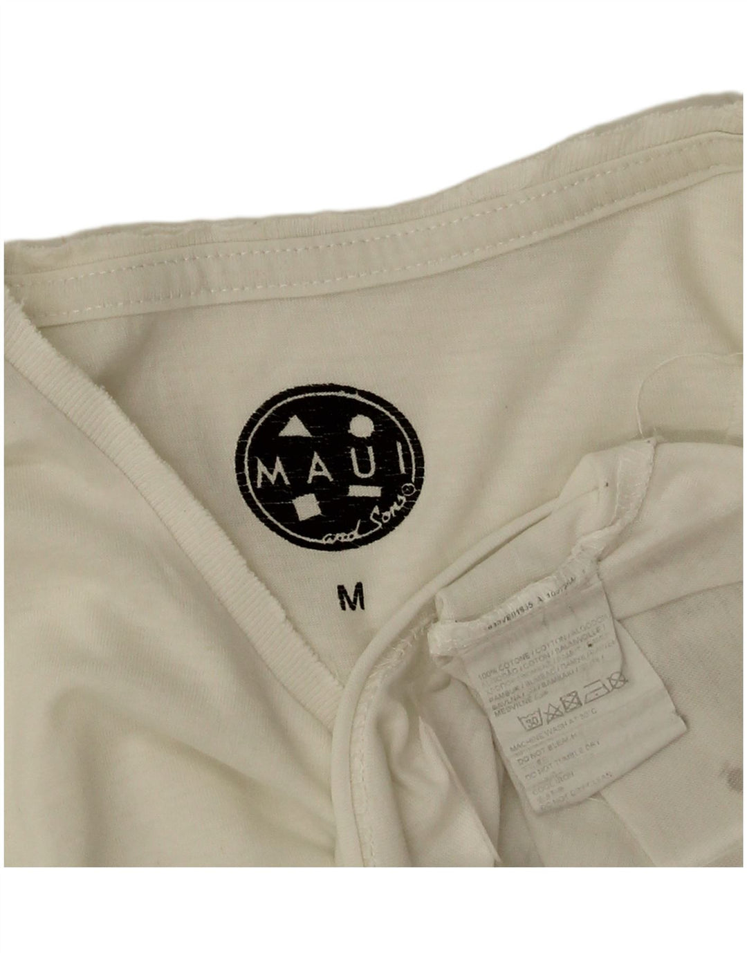 T-shirt grafica da uomo Maui and Sons Top in cotone bianco medio