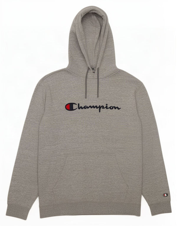 Felpa con cappuccio grafica da uomo Champion 2XL cotone chiazzato grigio