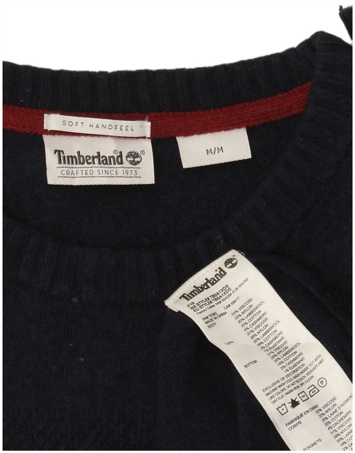 Timberland Maglione da uomo con scollo a barca in viscosa media blu navy