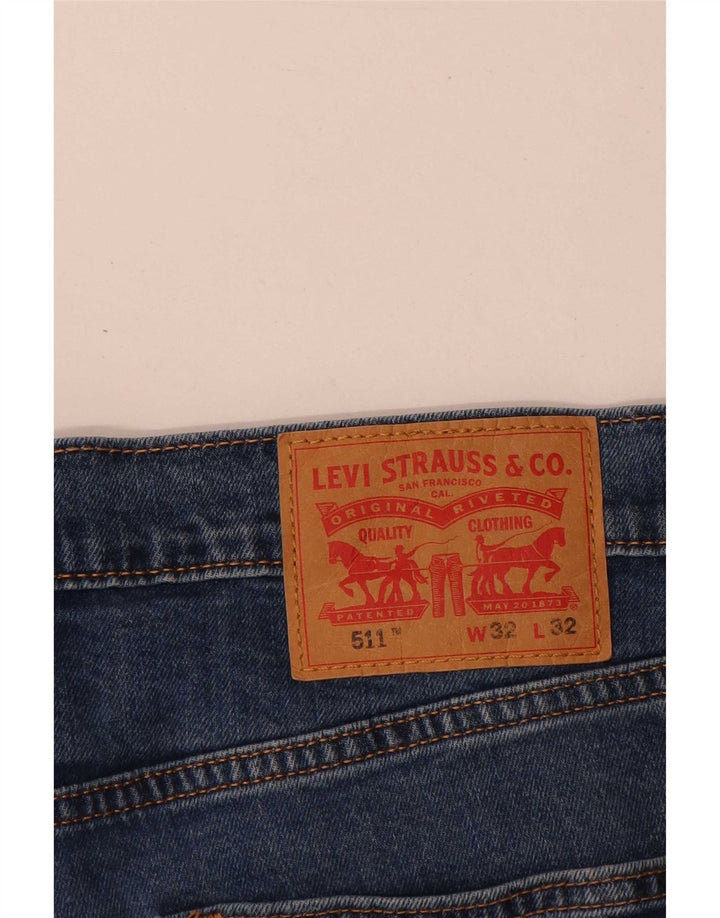 Levi's Uomo 511 Slim Jeans W32 L32 Cotone Blu
