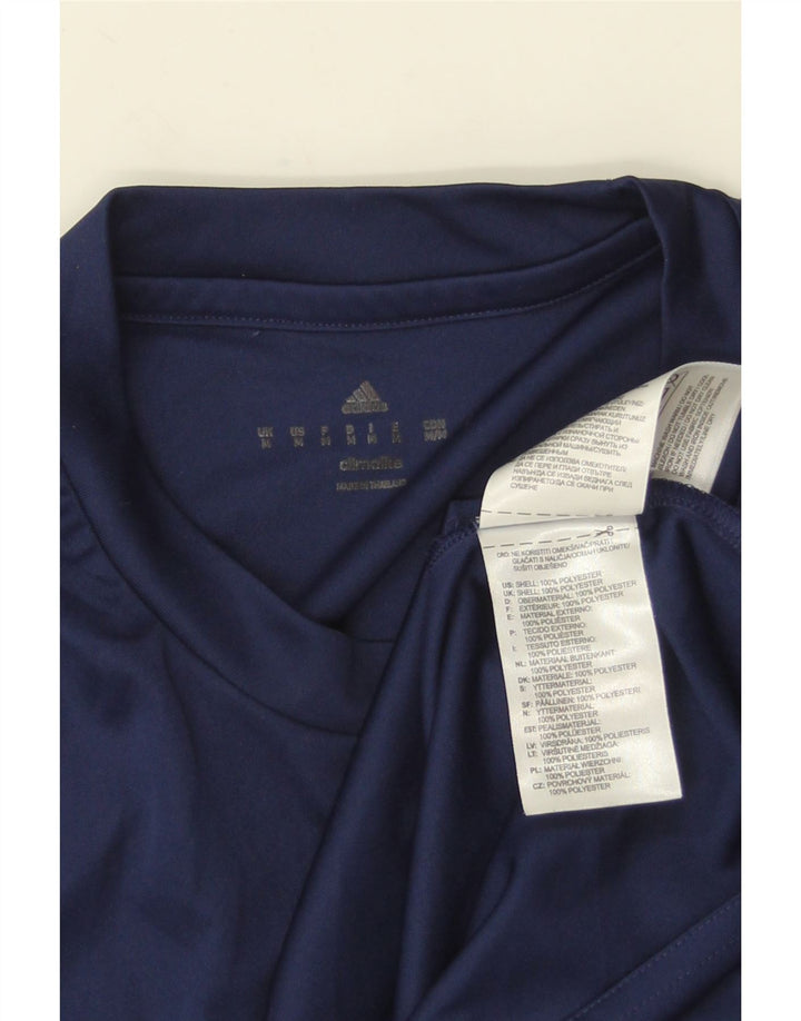 T-shirt Adidas Climalite da uomo Top medio in poliestere blu navy