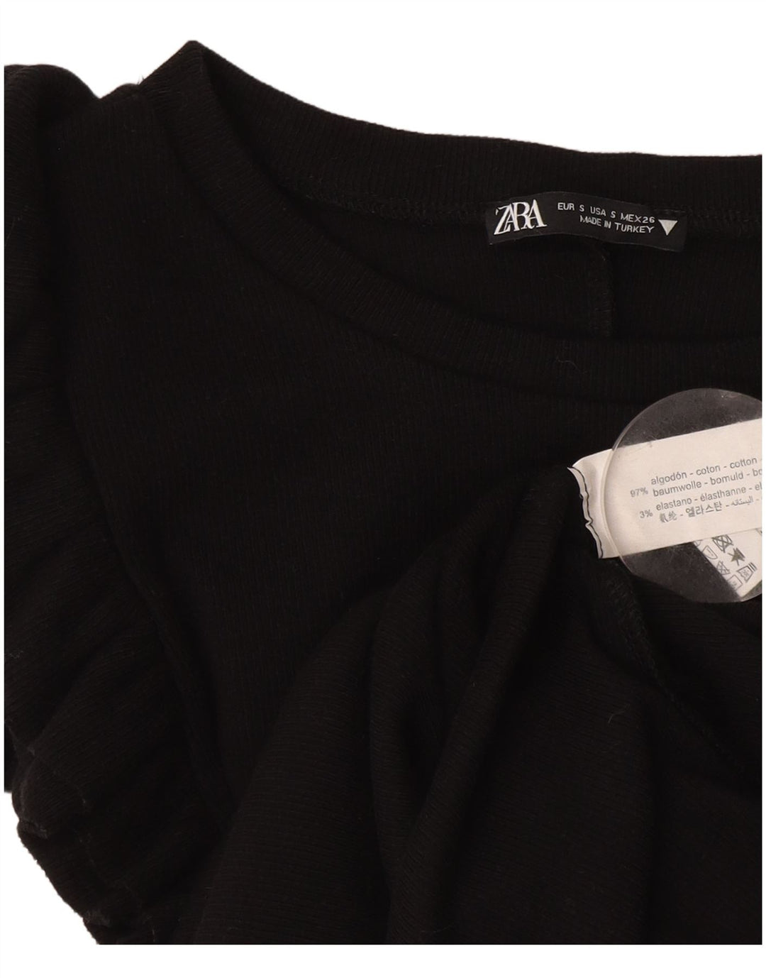 Abito tubino Zara da donna UK 10 piccolo in cotone nero