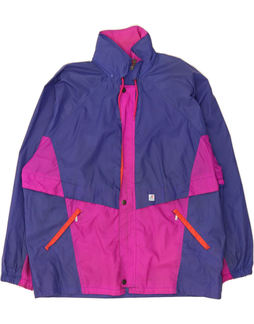 K-WAY Mens Rain Jacket UK 42 XL Purple Colourblock Vintage K-Way and Second-Hand K-Way from Messina Hembry 