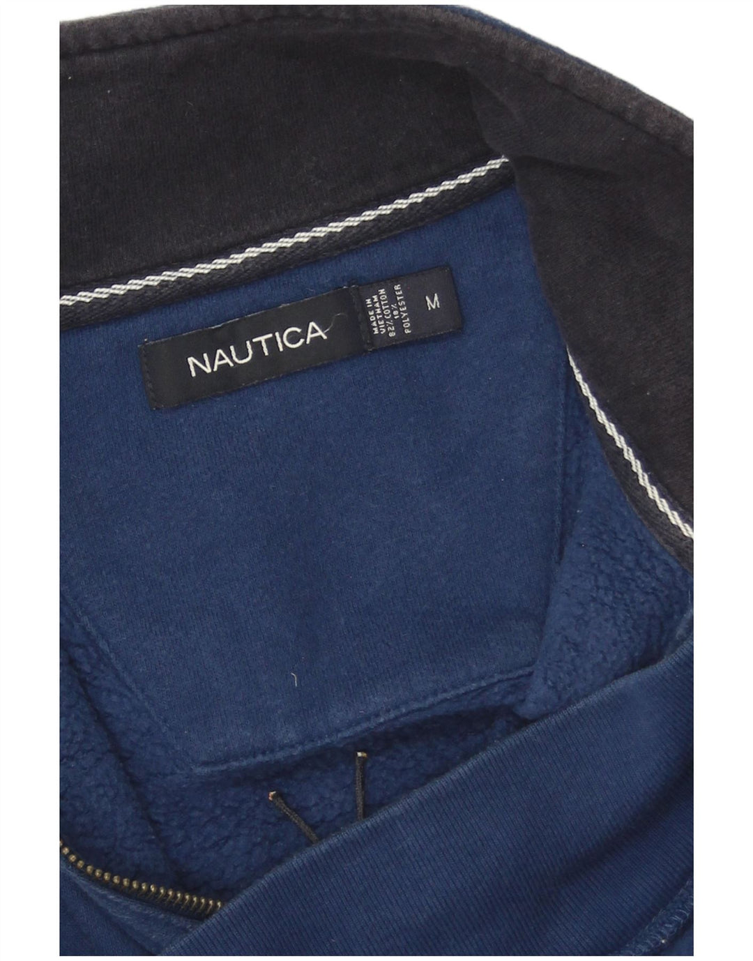 Felpa da uomo con collo con zip Nautica, maglione medio, in cotone blu navy