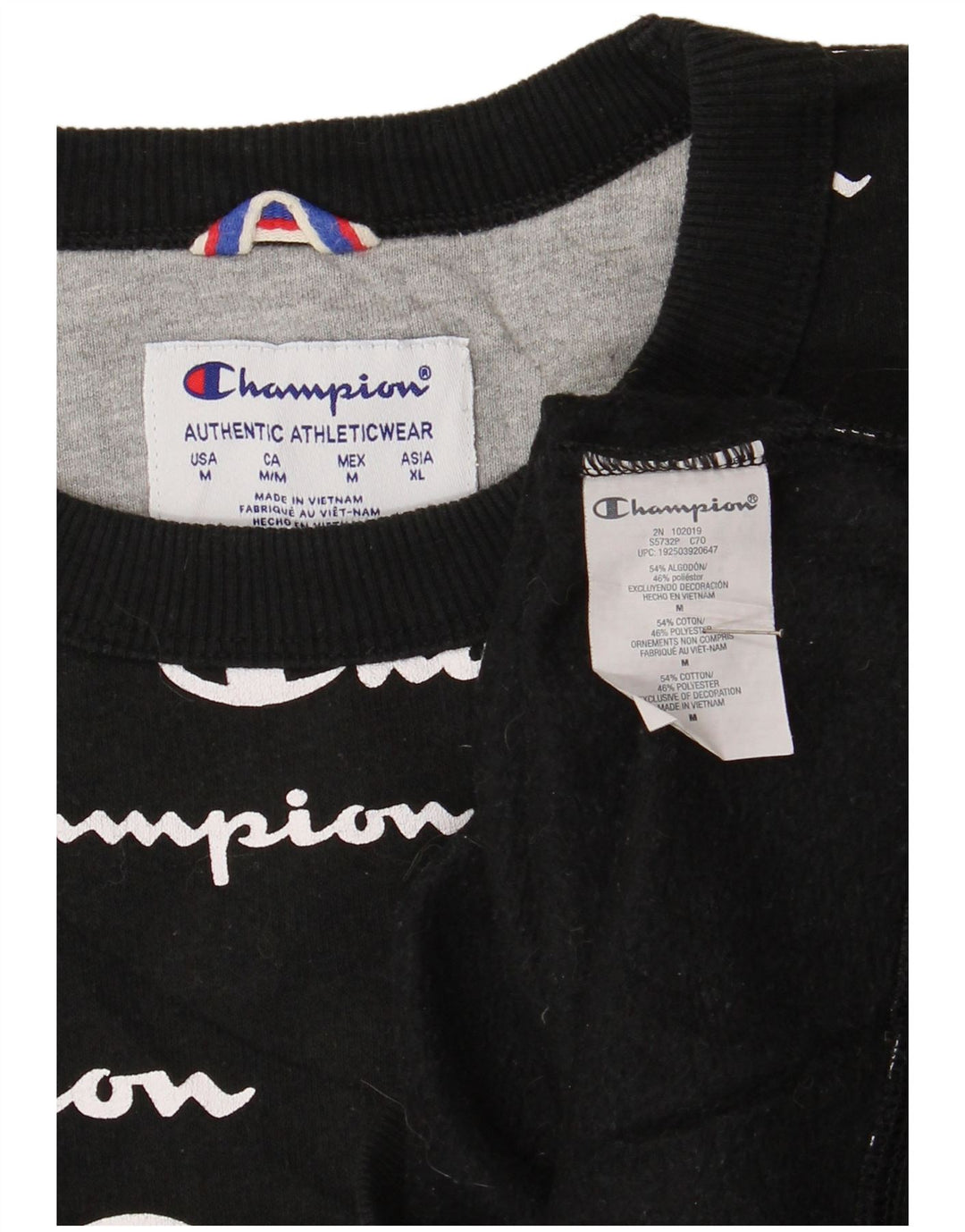 Felpa grafica da uomo Champion Felpa media in cotone nero