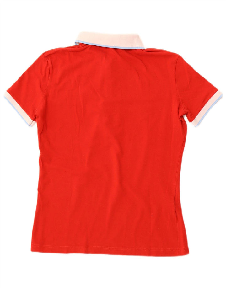 Polo da rugby da donna FRED PERRY UK 12 rosso medio in cotone