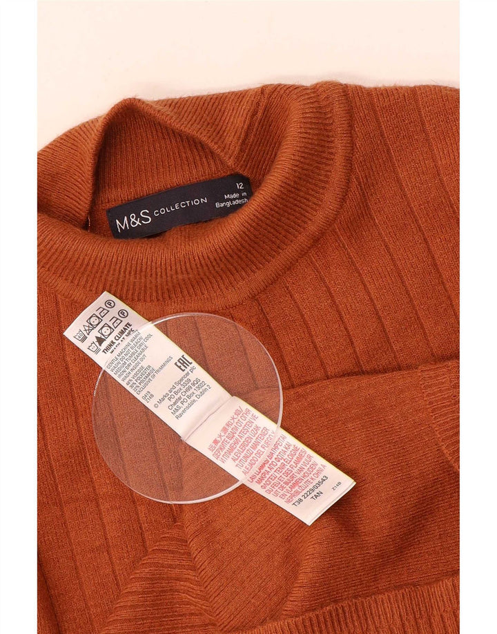 Marks & Spencer maglione a collo alto da donna UK 12 Marrone medio