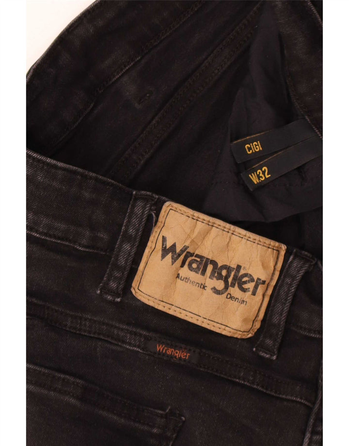 Pantaloncini di jeans invecchiati da donna Wrangler W32 grandi neri