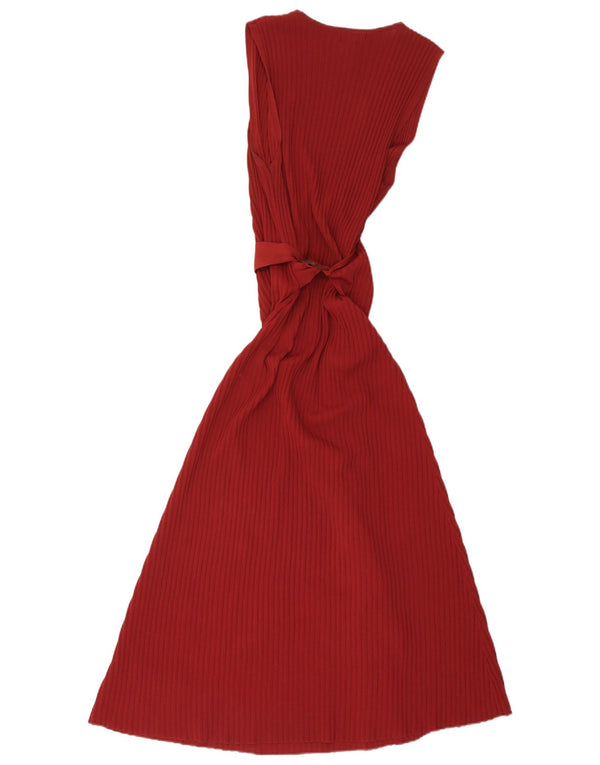 Massimo Dutti Abito lungo senza maniche da donna UK 12 Viscosa rossa media