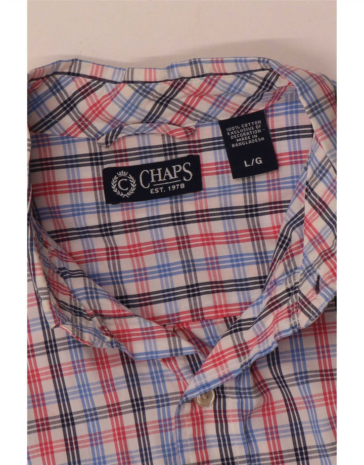 Camicia da uomo Chaps grande in cotone a quadri multicolore