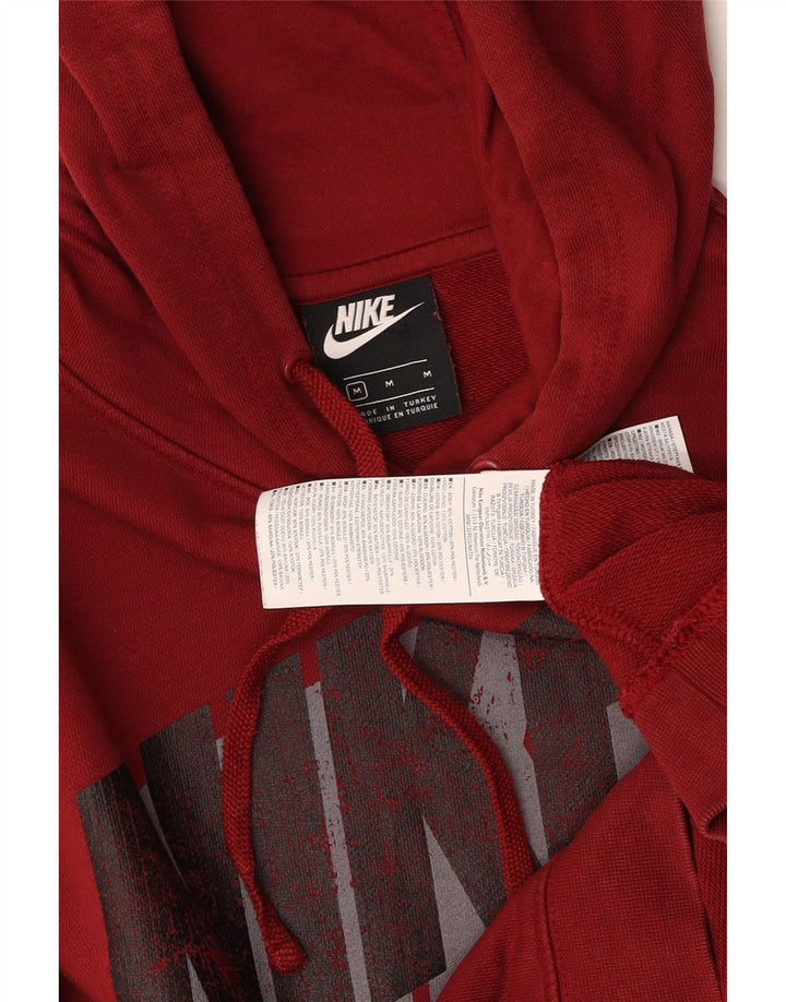 NIKE Mens Graphic Hoodie Jumper Medium Burgundy Cotton Vintage Nike and Second-Hand Nike from Messina Hembry 