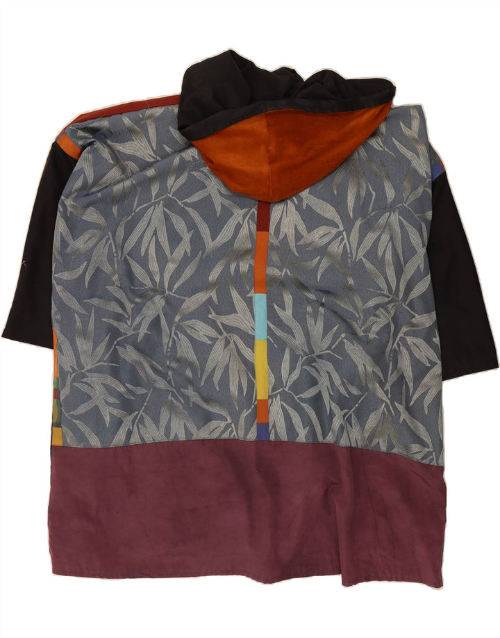 VINTAGE Womens Hooded Poncho Coat One Size Multicoloured Colourblock Vintage Vintage and Second-Hand Vintage from Messina Hembry 