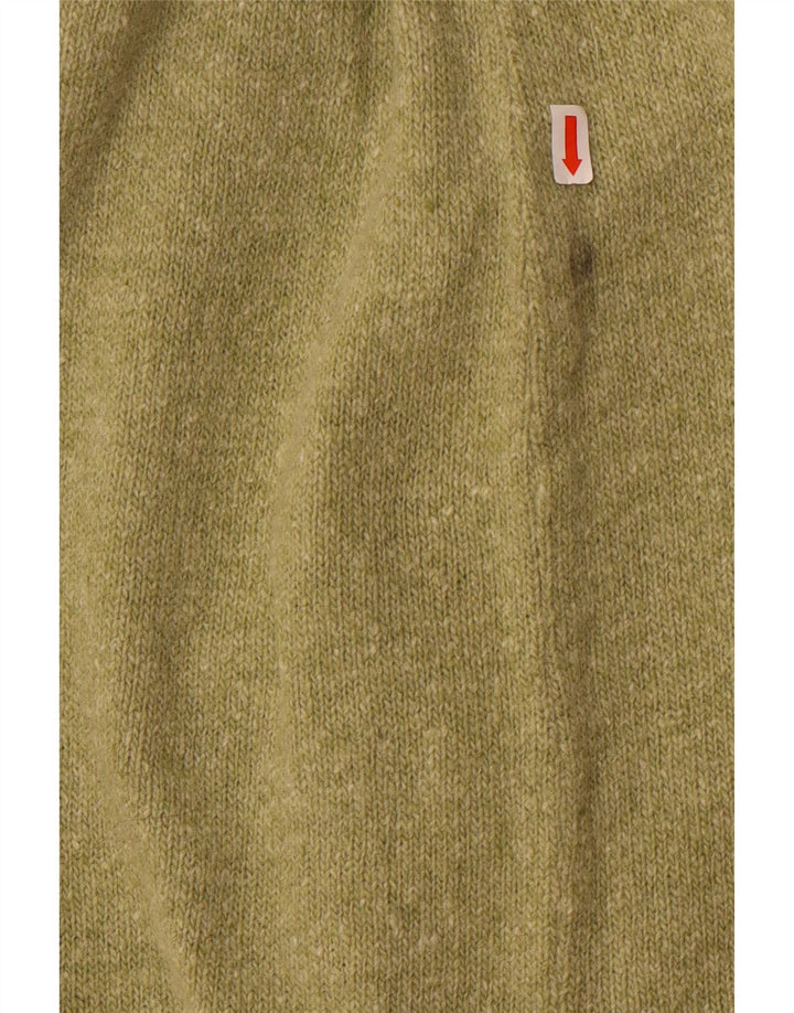 Gonna longuette in maglia da donna vintage media W28 in lana verde