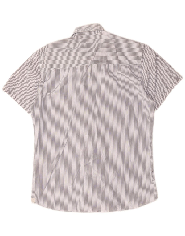 Camicia a maniche corte grafica da uomo North Sails in cotone gessato blu medio