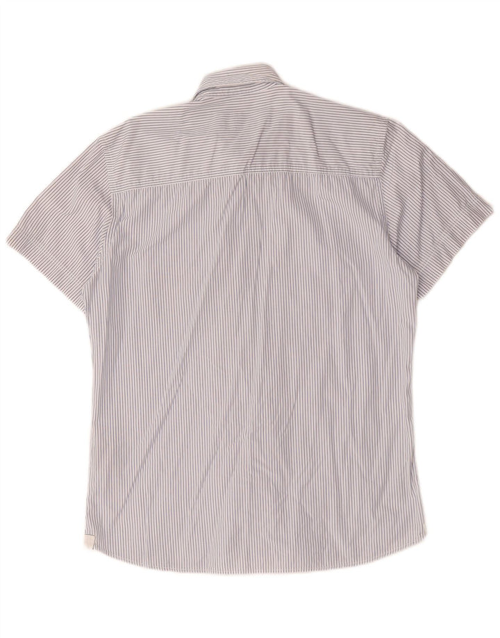 Camicia a maniche corte grafica da uomo North Sails in cotone gessato blu medio