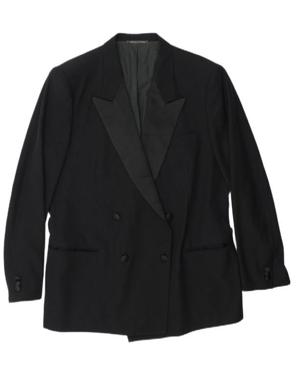 Egon Von Furstenberg Uomo UK 40 Large W32 L32 Lana Vergine Nera