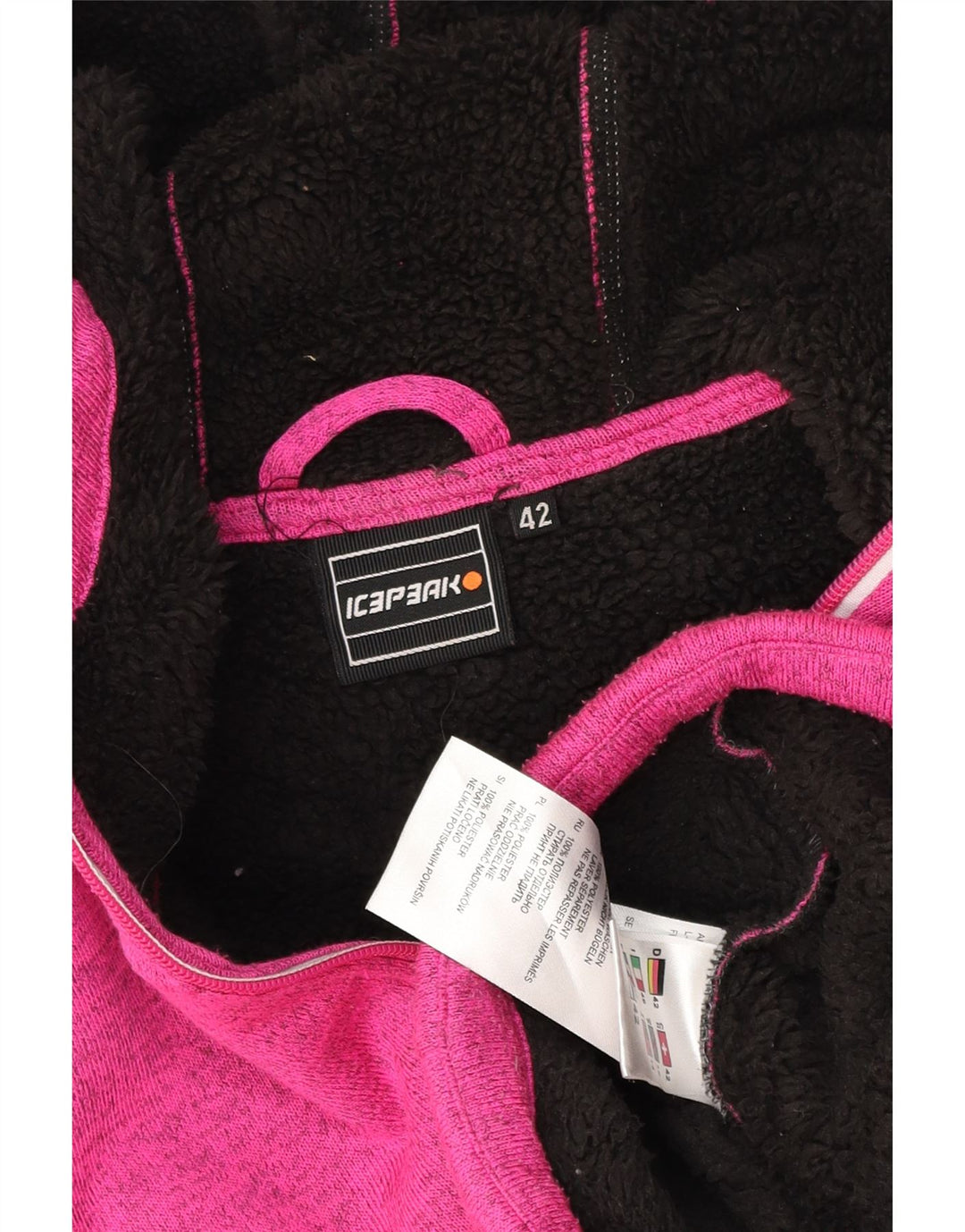 Felpa con cappuccio e zip da donna Icepeak IT 48 XL Poliestere screziato rosa