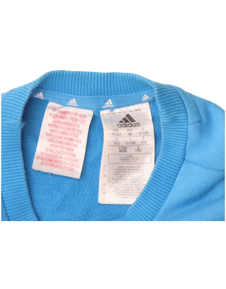 Felpa grafica Adidas da ragazzo, 11-12 anni, in cotone blu
