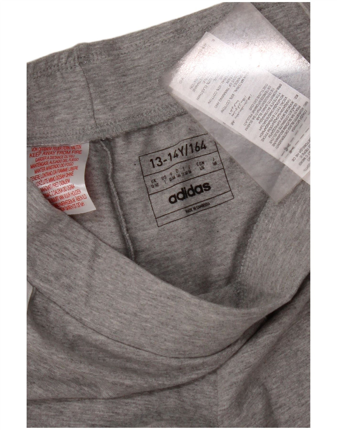 Leggings ADIDAS Bambina 13-14 Anni Cotone Grigio