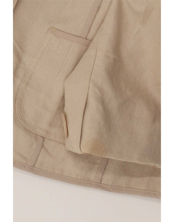Giacca blazer a 2 bottoni da donna Marks & Spencer UK 12 Lino beige medio