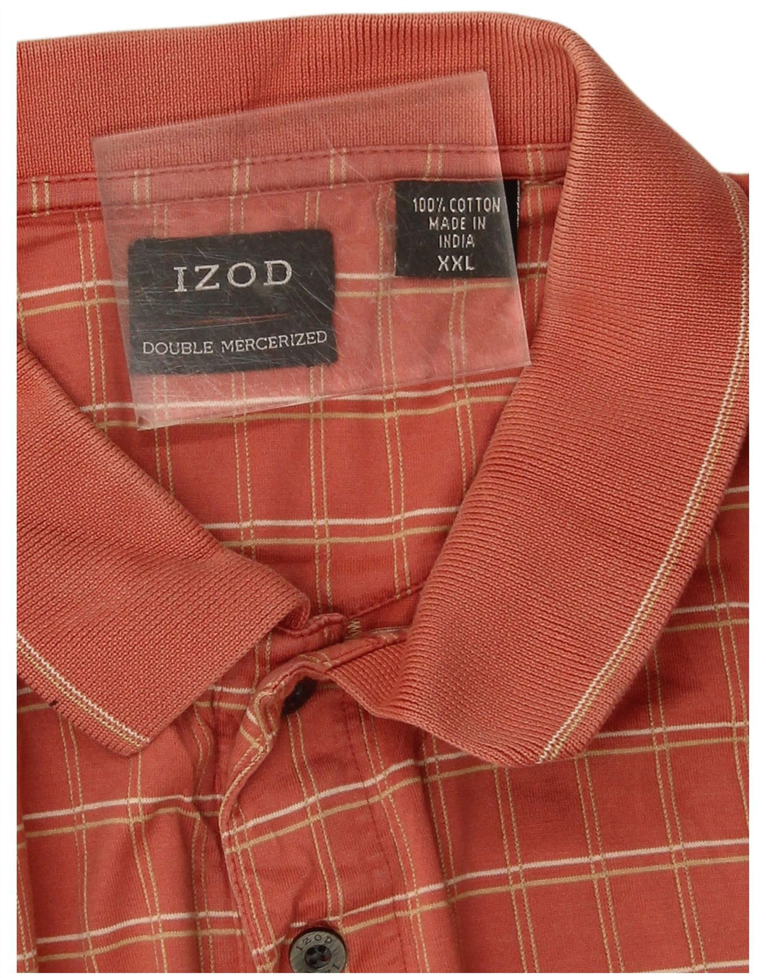 Polo da uomo Izod 2XL in cotone a quadri arancione