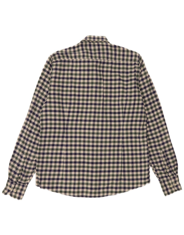 Barbour Uomo Camicia in flanella su misura in cotone a quadretti blu medio