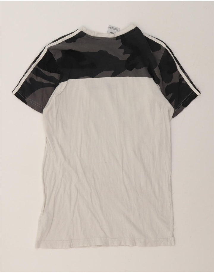 T-shirt da uomo Adidas Top Small in cotone mimetico bianco