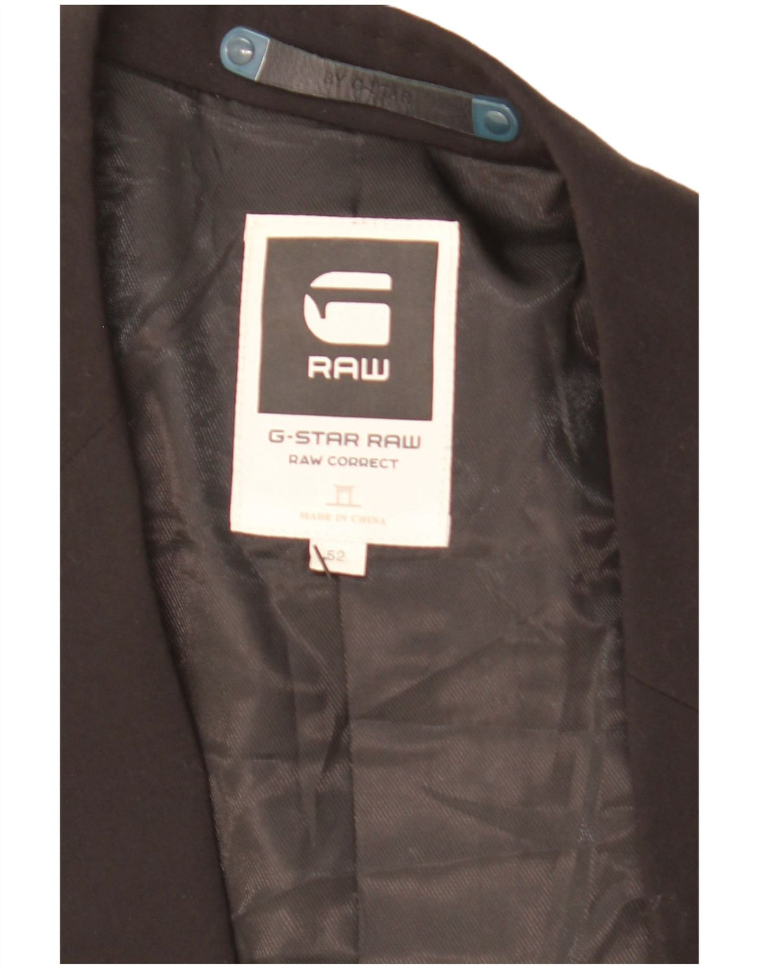 Giacca blazer da uomo a 2 bottoni G-Star IT 52 XL poliestere nero