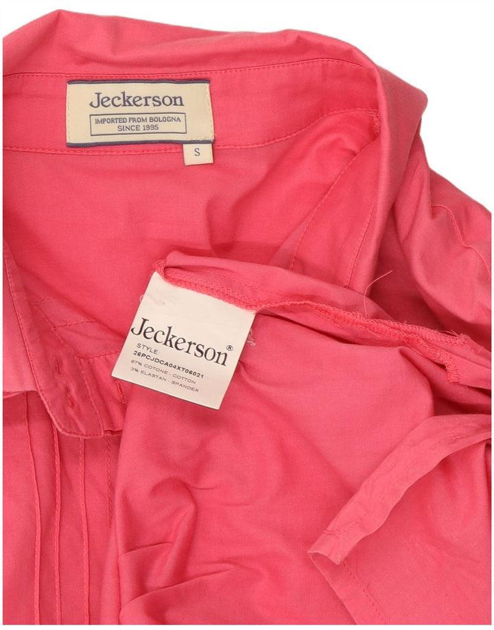 Maglia pullover con maniche a 3/4 da donna Jeckerson UK 10 piccola in cotone rosa