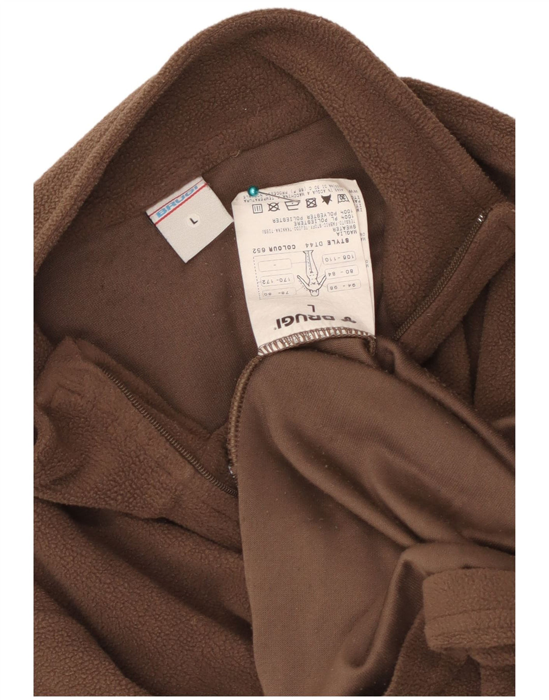 Maglione in pile da donna con collo con zip Brugi UK 14 grande poliestere marrone