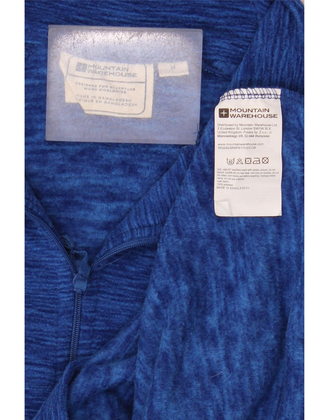 Maglione in pile da uomo con zip e collo Mountain Warehouse medio blu navy screziato