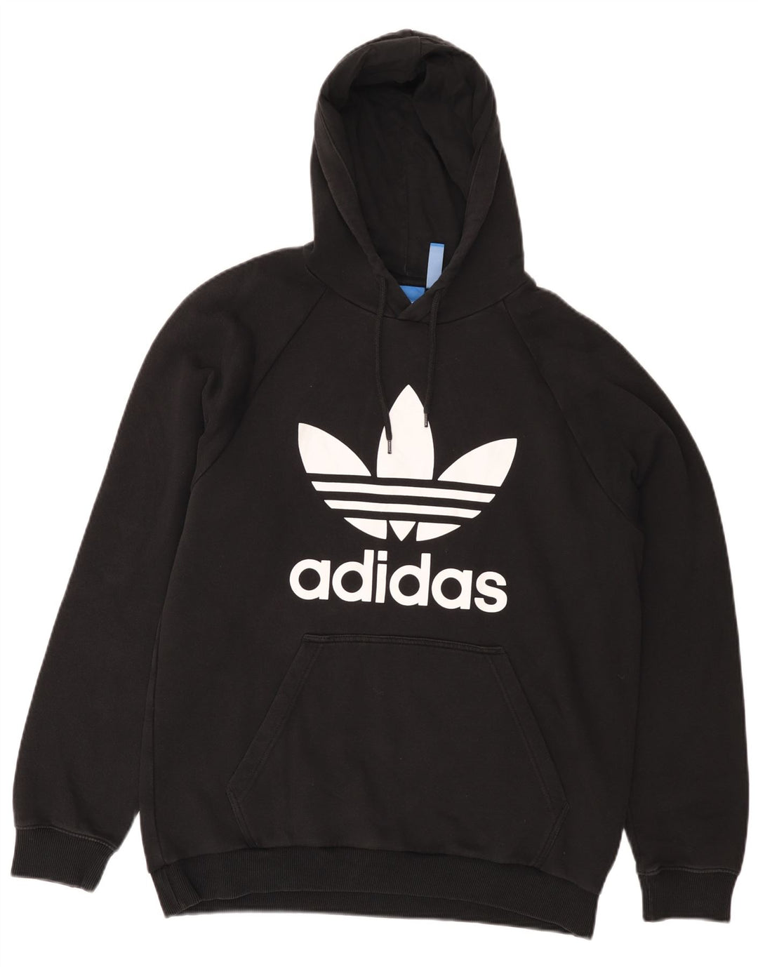 Felpa con cappuccio grafica da uomo Adidas Large in cotone nero