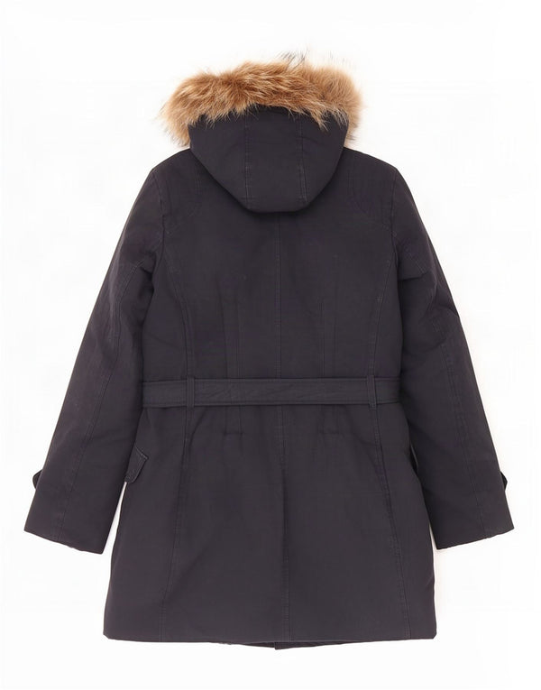 Cappotto imbottito con cappuccio da donna Kappa UK 14 cotone medio blu navy
